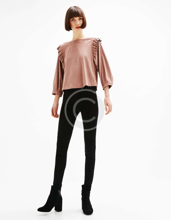 Pleated Blouse With Flared Sleeve – Image 2