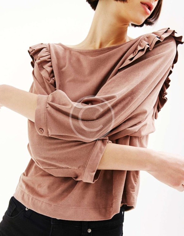 Pleated Blouse With Flared Sleeve – Image 4